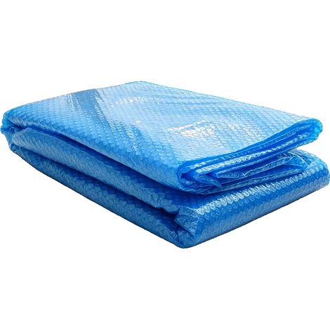 Cubierta solar para piscina, material PE, 450 x 220 cm, diseño con cámara de aire, ligera, reduce la evaporación del agua. (1/5)