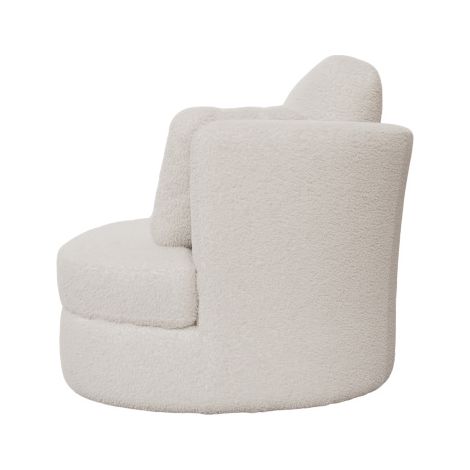 Fauteuil moderne (Effet laine d'agneau ivoire) — Doté de 3 coussins indépendants et d'un coussin d'assise haute résilience Un fauteuil de lecture confortable, adapté aux salons, aux chambres et aux b (1/4)