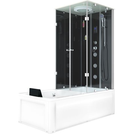 Whirlpool Wanne Duschtempel Dusche Duschkabine K05-L31 180x90 cm ohne 2K Scheiben Versiegelung (1/5)
