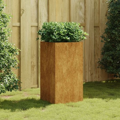 Jardinière Pot de Fleurs 40x40x80 cm acier corten CVW51887 (1/5)