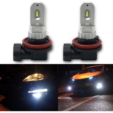 Bombillas LED H11 H8 H9 H16 para faros antiniebla, blanco puro 6000K, sin errores, ODB, 12W 1200lm, luces LED de circulación diurna para vehículos. (1/5)