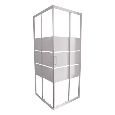 ONDEE ZEN - Porte de douche MISSI - Accès d'angle - Finition Blanc - 90x185cm (1/5)