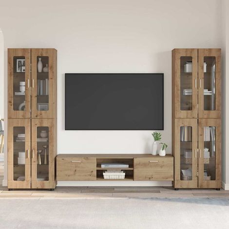 vidaXL Ensemble meuble TV FLORIN 3 pc Chêne artisanal