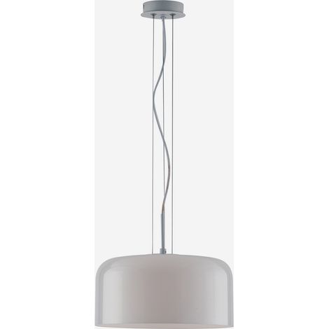 Lampadario a sospensione in vetro e metallo design moderno Berwin - Bianco