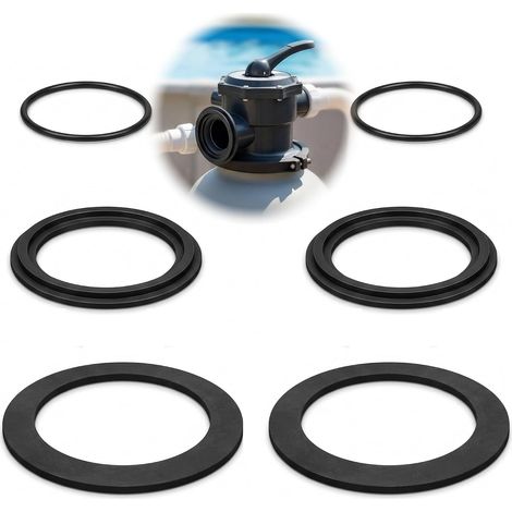 Silicone Seal Gasket Set of 6 Stop Leaks on Pool Pump and Sand Filter Replacement Part Compatible with 10745 10262 10255 25076RP, 38mm Hose Seal 1.5 (1/5)