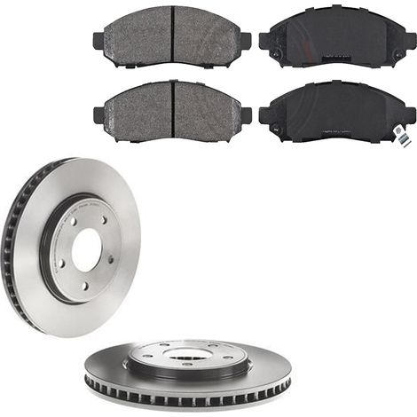 KIT FRENI ANTERIORI compatibile con NISSAN LEAF (ZE0) - DISCHI + PASTIGLIE OEM: P 56 096 / 18495 , 18409 /SOSTITUZIONE DIRETTA/BASSA POLVERE/SILENZIOSO