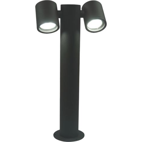 LAMPIONE PALO DA GIARDINO ILLUMINAZIONE CON 2 DIFFUSORI ORIENTABILI PER ESTERNO AD ATTACCO PER LAMPADINE LED GU10 (1/5)