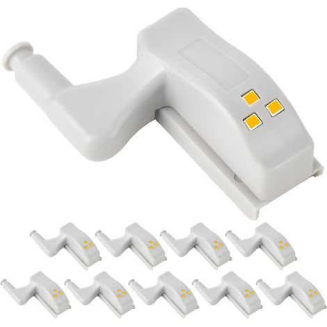 JSSEVN - Set of 10 LED Hinge Lights for Cabinet Doors, Special Lighting with Automatic Sensor, 12V Wireless Cabinet Lights (1/5)