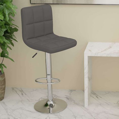 vidaXL Tabouret de bar Gris foncé Tissu (1/5)