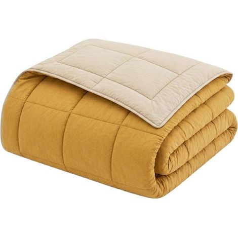 CALGARY - Mikrofaser-Warmbettdecke - 400 gr/m² - Honig & Kiesel - 140 x 200 cm (1/5)