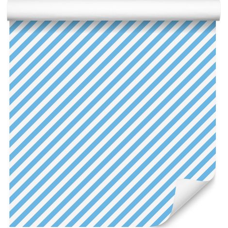 Tapete „Azurblaue Streifen“, weiche Formen für Wohn- und Schlafzimmer, 50 x 1000 cm (1/5)