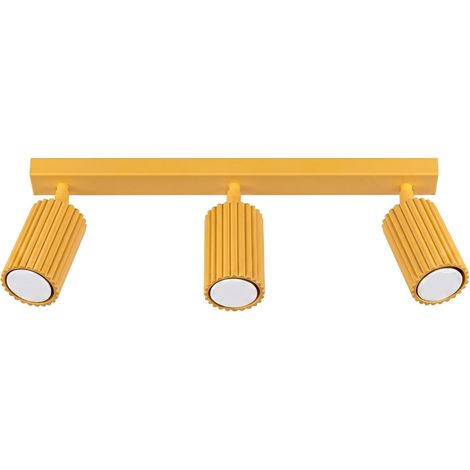 Plafones Karbon amarillo aluminio 3xGU10 45cm Sollux (1/5)