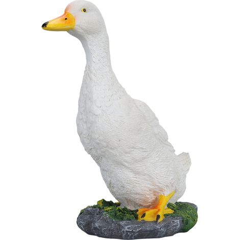 statue jardin exterieur-Duck Sculpture Resin – Statue de jardin réaliste et imperméable peinte à la main, décoration extérieure et intérieure pour jardins et maisons (Figurine unique de canard blanc, (1/5)