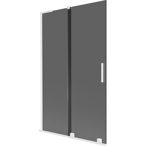 Mexen Velar L Badewannen-Faltschirm, 2-flügelige Schiebetür 110 x 150 cm, Grafit, Weiß - 896-110-003-41-20 (1/5)