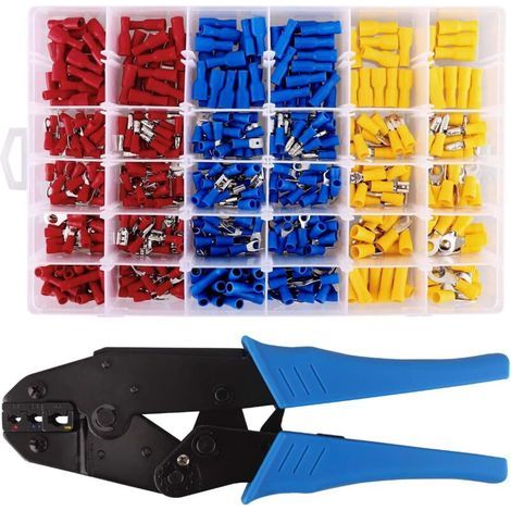 Pince à Sertir avec 500pcs Cosses Electriques pour Voiture, Cosses à Sertir (1/4)
