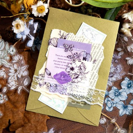 Hochwertige Blumen- und Pflanzenaufkleber, 20 Stück, exklusives Design, exquisite Dekorationen für Scrapbooking und Schreibwaren, Blumenserie, strapazierfähiges PET
