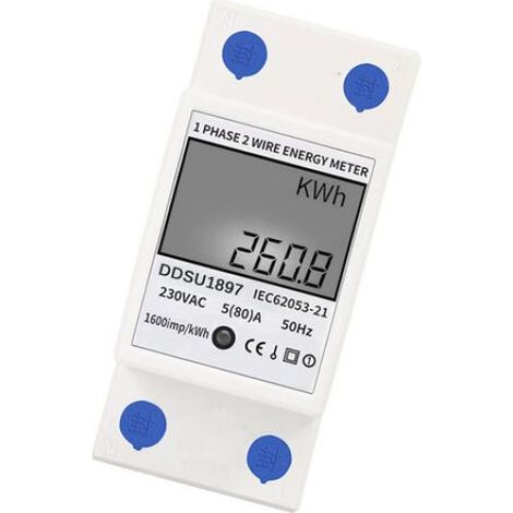 Compteur Électrique Monophasé - Rail DIN 35 mm - 220 V AC - 5(60) A - Affichage LCD Sans Rétroéclairage - 1 Pièce (1/5)