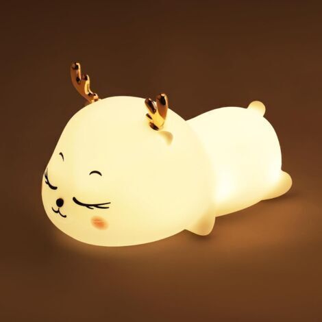 Veilleuse Bébé, Lampe de Chevet Silicone, Veilleuse Enfant Rechargeable avec 4 Modes D'éclairage Pour Enfants Adulte Chambre Décoration Nouveau-né (1/5)