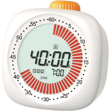 Minuteur rotatif, minuteur analogique visuel silencieux et intelligent, adapté aux enfants et aux adultes, avec fonction d'alarme horaire pour les cuisines, les salles de lecture intérieures et autres (1/5)