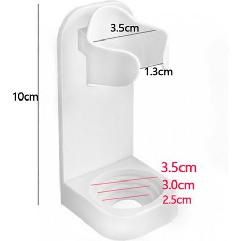 Porta spazzolini elettrici a 4 pezzi, accessori per il bagno, da parete, 100 x 50 x 43 mm, in plastica, bianco (1/3)