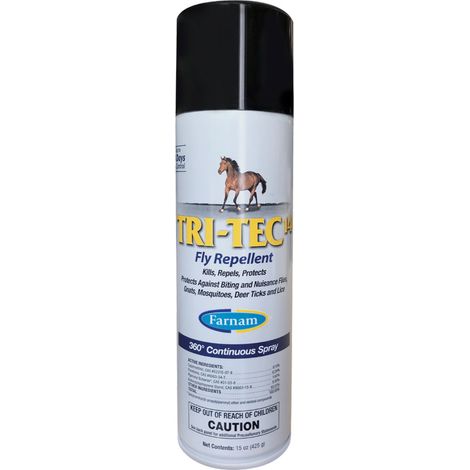 TRI-TEC 14 360° continuous spray insettorepellente per cavalli contro tafani mosche e insetti volanti con filtro solare 425 g