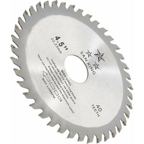 Disque de ponçage de 115 mm à 40 dents pour le travail du bois, compatible avec meuleuse d'angle, diamètre intérieur 22,2 mm. (1/4)