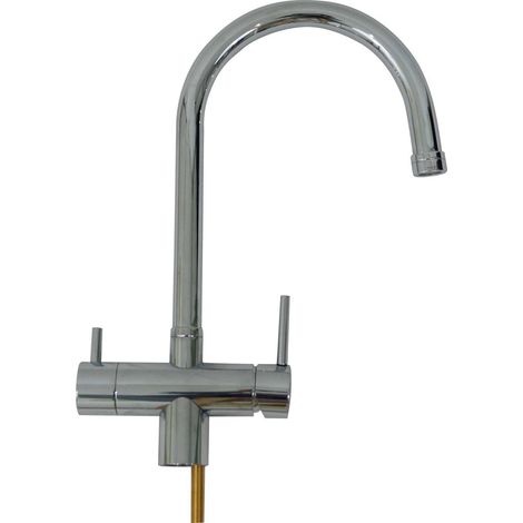 Robinet De Cuisine Mitigeur 3 Voies Chromé Modèle Col De Cygne Pour Filtre Sous évier