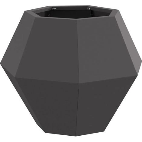 Jardinière rectangulaire extérieure 50 x 50 x 40 cm pratique esthétique jardin terrasse en acier noir (1/5)