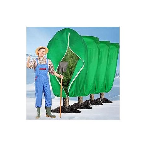 4 Pièces Voile d'hivernage Plantes 80x120 cm Housse Bâche Protection Non Tissée 80 g/m² avec Cordon Serrage et Fermeture Éclair pour Jardin Exterieur Plantes Arbustes Arbres Vegetaux (1/5)