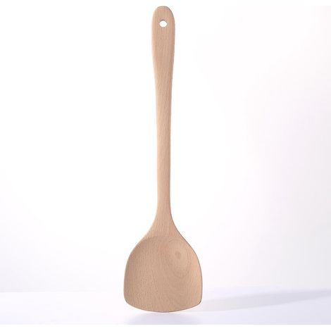 Spatel aus massivem Holz, 2 Stück, 34,5 x 9,5 cm, mittelgroß, flach (1/5)