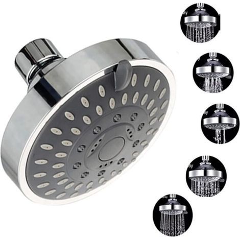 Pommeau de douche suspendu multifonction à 5 vitesses, buse ABS, économie d'eau, massage, brumisateur, douche de salle de bain d'hôtel (1/4)