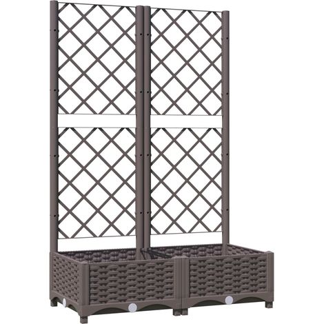 Jardinera con enrejado PP marrón 80x40x121,5 cm vidaXL