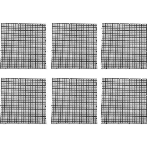 6 pièces Aquarium Aquarium Isolation fond filtre grille plaque diviseurs caisse coupe épissage noir 30x30 cm (1/5)