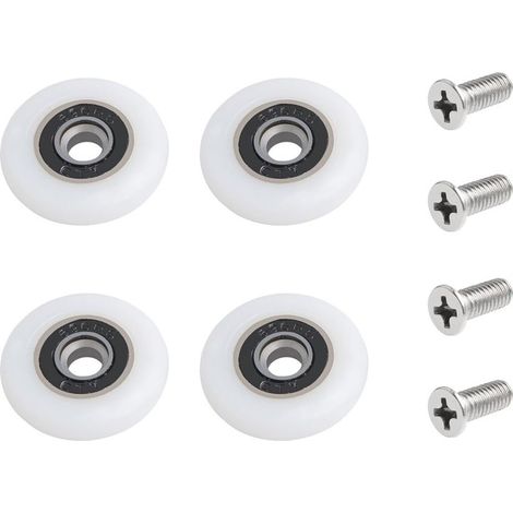 Shower door roller, 4 pieces, replacement rollers for sliding doors (25 mm) (1/5)