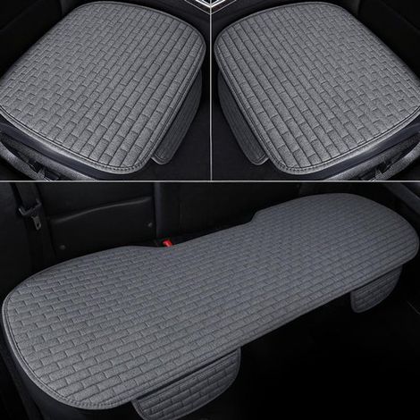 Cuscino per sedile auto per sedili anteriori e posteriori, coprisedile universale, traspirante e antiscivolo, protezioni per sedili auto per auto, SUV e camion, set da tre pezzi in nero e rosso (1/5)