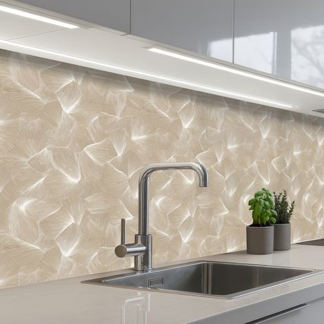 Kitchen Splashback Organic - Texture - Beige 200x60 cm