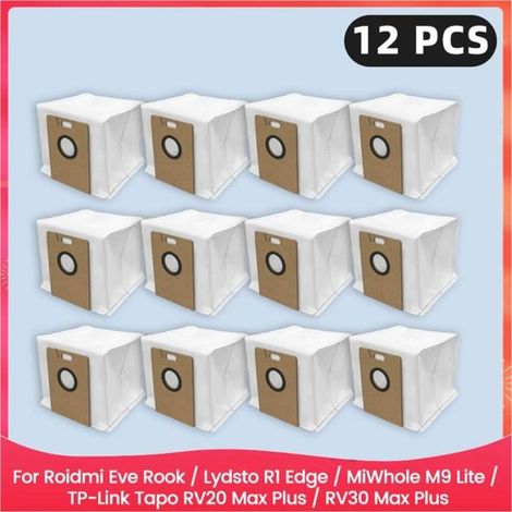 Sacs à Poussière pour Roidmi Eve Rook / pour Lydsto R1 Edge / MiWhole M9 Lite / TP-Link Tapo RV20 Max plus / RV30 Max plus (1/5)