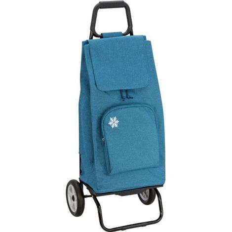 Poussette de marché 2 roues 55l bleu canard - Sidebag - 8213-537