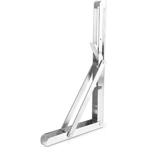 Support mural en acier inoxydable, équerre pliante triangulaire pour étagère, renfort d'angle, 30 cm, fixation robuste (1/5)
