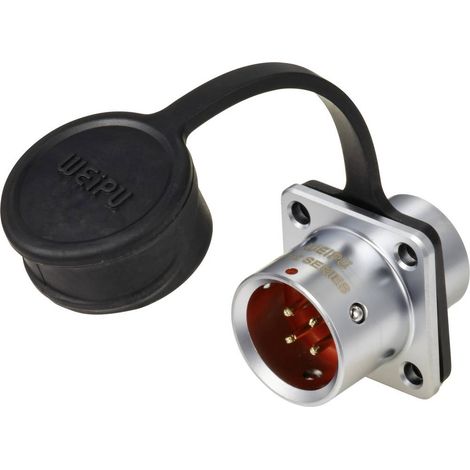 Embase à bride circulaire mâle, droit Ø 12 4 pôles 200 V/AC 5 A IP67 Push-Pull Weipu SF1213/P4 (1/4)