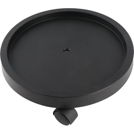 Rollbarer Pflanzenständer mit 4 Rädern, verdickter Kunststoff, Ablage für Blumentöpfe, geeignet für Haus, Garten, Innen- und Außenbereich, 34 cm Innendurchmesser, Schwarz (1/5)