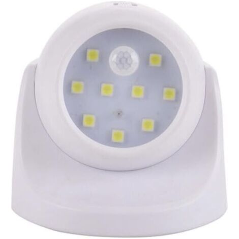 BUNTHAUS Spot LED Extérieur, Spot exterieur avec Detecteur de mouvement, Projecteur LED extérieur Sans Fil, 150 Lumen, Sphère Amovible, Rotation et Inclinaison à 360 degrés, Batterie à Pile（Blanc）