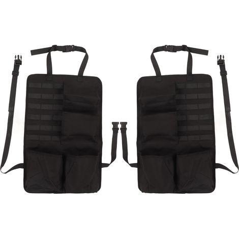 2PCS Organisateur de Siège Auto en Tissu Oxford Imperméable, Facile à Nettoyer et Sans Odeur pour Banquette Arrière, Noir (1/5)
