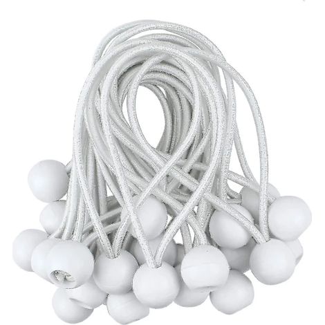 Cordons élastiques de fixation pour tentes d'extérieur, élastiques en caoutchouc, fixation pour bâches (50 pièces) (1/4)