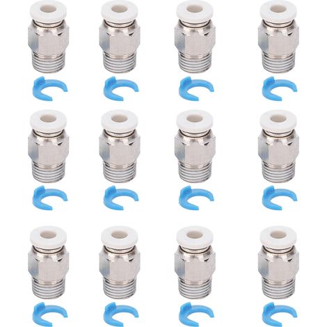 Raccord pneumatique 12 pièces, connecteur push pour extrudeuse imprimante 3D, accessoire CR10, filetage M10 (1/5)
