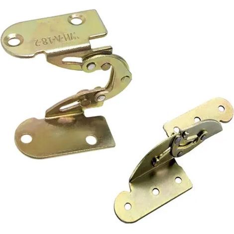 Set of 2 invisible folding iron hinges for dining tables, desks, beds, supports and furniture assembly mechanisms. (1/5)