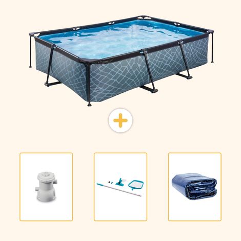 Exit-toys Piscine Exit Rectangulaire - Effet Pierre - 300x200x65 cm - 4-pièces SCB81 (1/5)