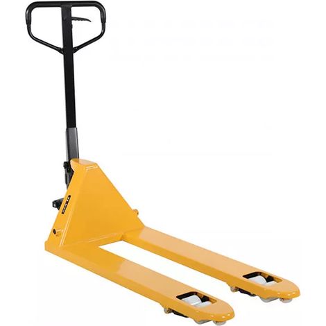 Transpallet manuale giallo con ruote e carrelli in poliammide - Forche 1150x540 mm - Capacità 2,5 tonnellate - Gomma sul timone - 1115040002 (1/3)
