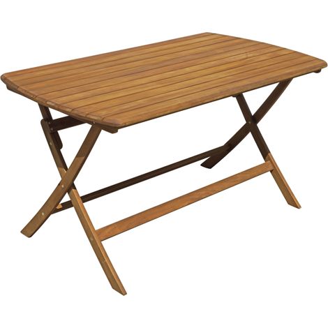 Tavolo da Giardino Pieghevole Rettangolare 140x80 cm in Legno di Acacia (1/4)