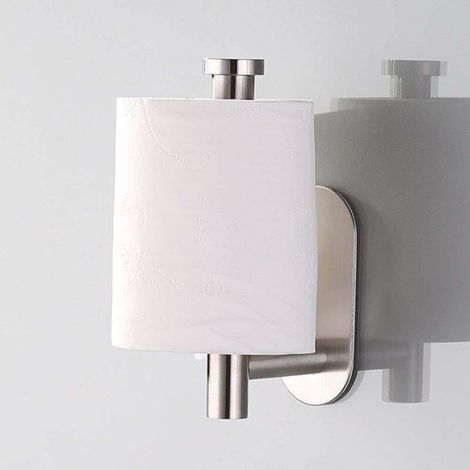Porte Papier Toilette Auto-adhésif en acier inoxydable, sans perçage, forte adhérence et étanche - Tréfilage (1/3)